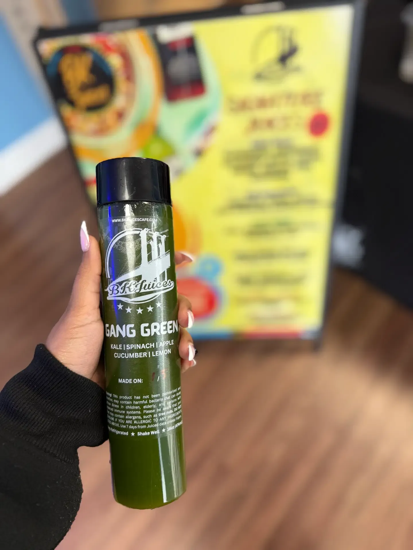 Gang Green signature juice bottle